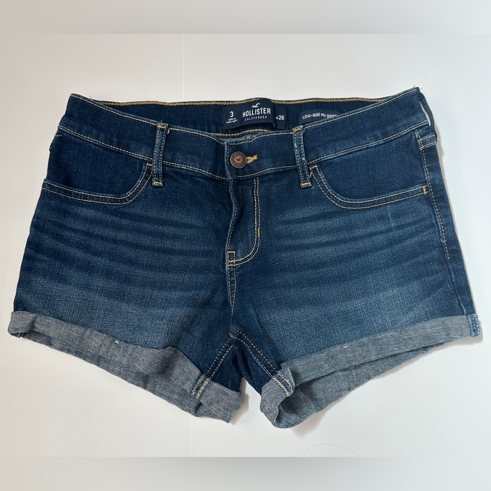 Hollister Women's Dark Blue Jean Shorts